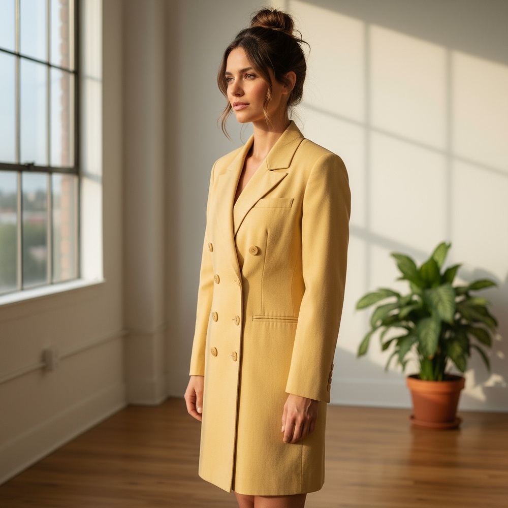 Earl Rutenberg Blazer Dress S Small Double Breasted Pockets Fully Lined Career